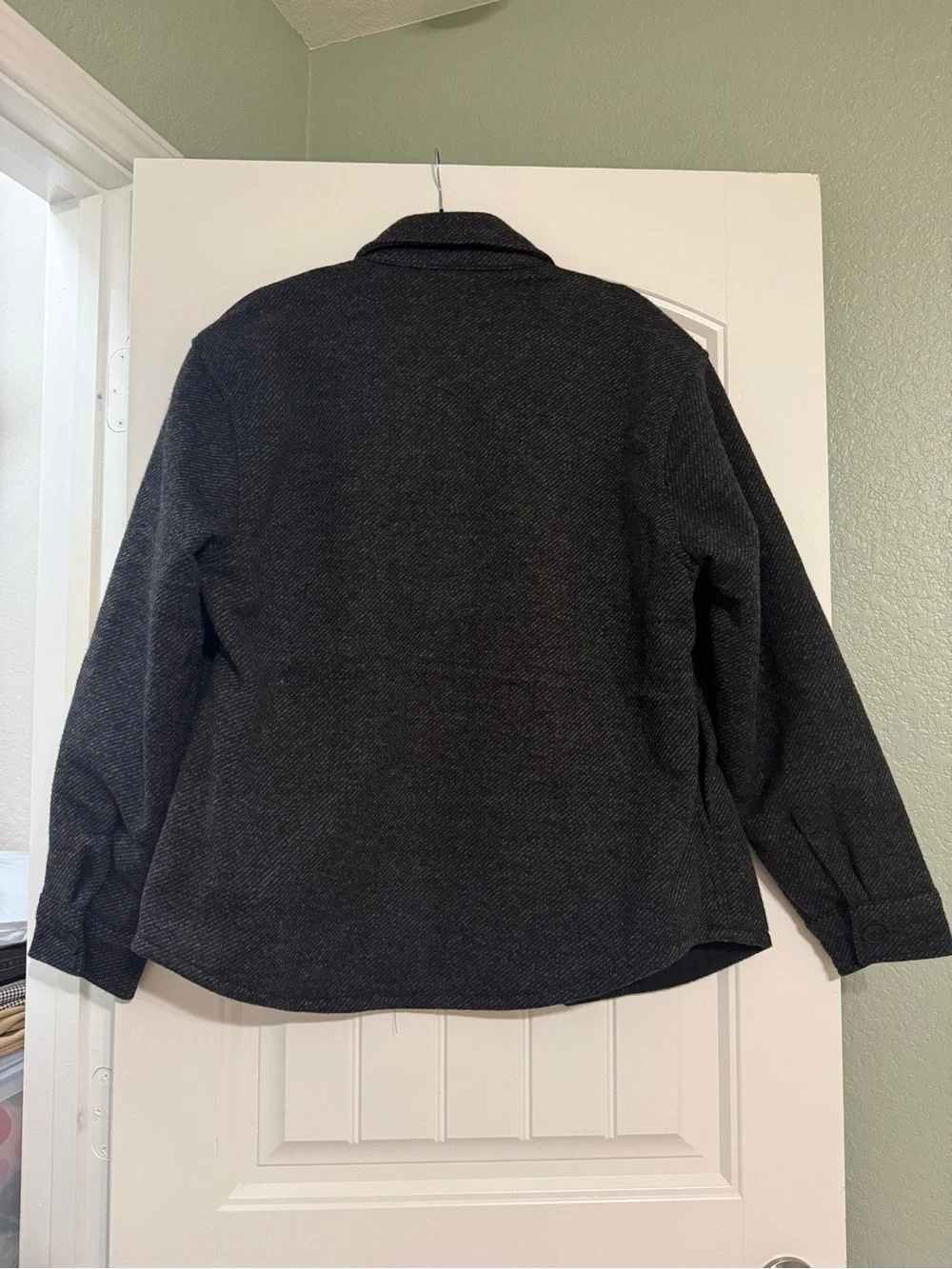 Banana Republic Charcoal Herringbone Shirt Jacket